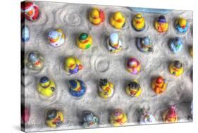 Rubber Duckies from Above-Robert Goldwitz-Stretched Canvas