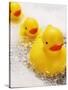 Rubber Ducks in Bath-John Miller-Stretched Canvas