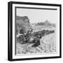 Rubber Soled Shoes in Rows on Beach-null-Framed Photographic Print