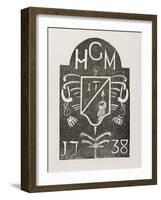 Rubbing of a Cornerstone Depicting Masonic Symbols, Dated 1738-null-Framed Giclee Print