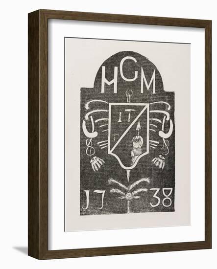 Rubbing of a Cornerstone Depicting Masonic Symbols, Dated 1738-null-Framed Giclee Print