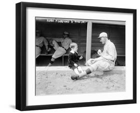 Rube Marquard & Rube Jr., Brooklyn Dodgers, Baseball Photo - New York, NY-Lantern Press-Framed Art Print