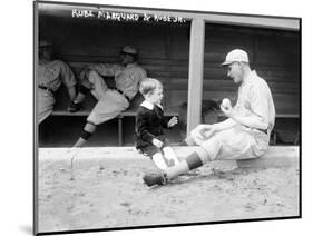 Rube Marquard & Rube Jr., Brooklyn Dodgers, Baseball Photo - New York, NY-Lantern Press-Mounted Art Print