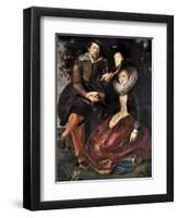 Rubens and Isabella Brant in the Honeysuckle Bower-Peter Paul Rubens-Framed Art Print