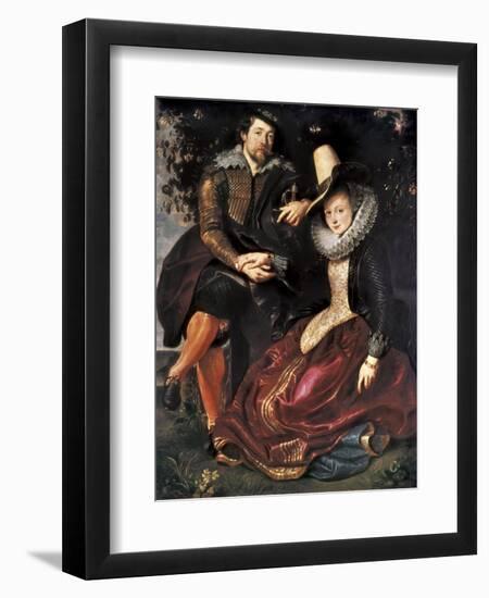 Rubens and Isabella Brant in the Honeysuckle Bower-Peter Paul Rubens-Framed Art Print