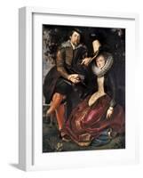 Rubens and Isabella Brant in the Honeysuckle Bower-Peter Paul Rubens-Framed Art Print