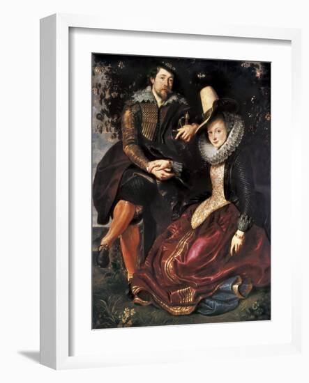 Rubens and Isabella Brant in the Honeysuckle Bower-Peter Paul Rubens-Framed Art Print