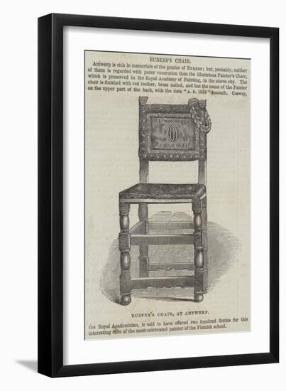 Rubens's Chair, at Antwerp-null-Framed Giclee Print