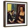 Rubens with a Portrait of His Dead Wife, Isabella-English School-Framed Giclee Print