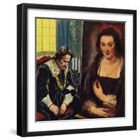 Rubens with a Portrait of His Dead Wife, Isabella-English School-Framed Giclee Print