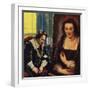 Rubens with a Portrait of His Dead Wife, Isabella-English School-Framed Giclee Print