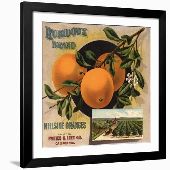 Rubidoux Brand - California - Citrus Crate Label-Lantern Press-Framed Art Print