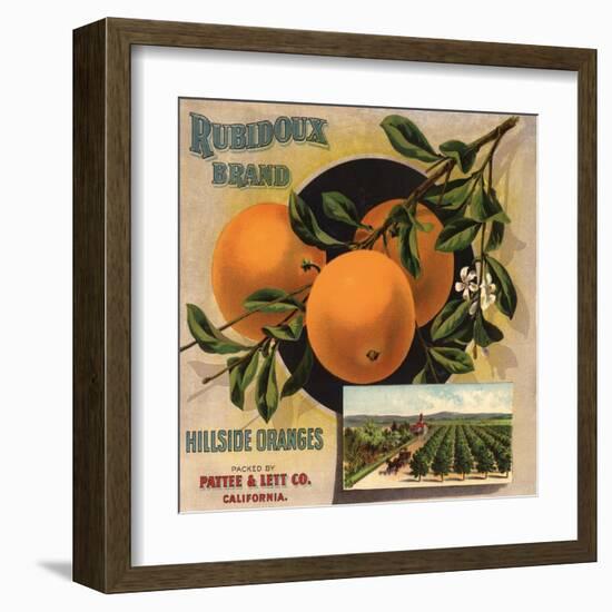 Rubidoux Brand - California - Citrus Crate Label-Lantern Press-Framed Art Print