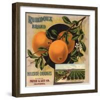 Rubidoux Brand - California - Citrus Crate Label-Lantern Press-Framed Art Print