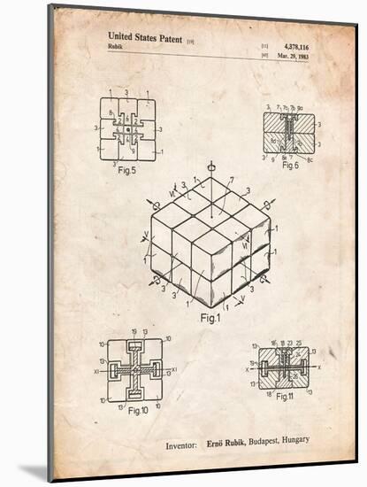 Rubik's Cube Patent-Cole Borders-Mounted Art Print