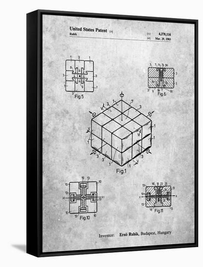 Rubik's Cube Patent-Cole Borders-Framed Stretched Canvas