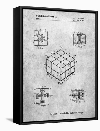 Rubik's Cube Patent-Cole Borders-Framed Stretched Canvas