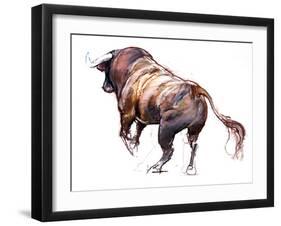 Rubio, 2022, (charcoal and pastel on paper)-Mark Adlington-Framed Giclee Print