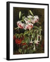 Rubrum Lilies and Fuchsias-Johan Laurentz Jensen-Framed Giclee Print