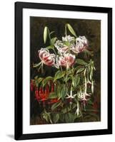 Rubrum Lilies and Fuchsias-Johan Laurentz Jensen-Framed Giclee Print