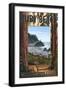 Ruby Beach and Forest - Washington Coast-Lantern Press-Framed Art Print