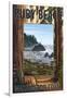 Ruby Beach and Forest - Washington Coast-Lantern Press-Framed Art Print