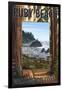 Ruby Beach and Forest - Washington Coast-Lantern Press-Framed Art Print