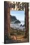 Ruby Beach and Forest - Washington Coast-Lantern Press-Stretched Canvas