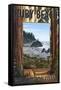 Ruby Beach and Forest - Washington Coast-Lantern Press-Framed Stretched Canvas