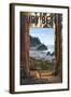 Ruby Beach and Forest - Washington Coast-Lantern Press-Framed Art Print