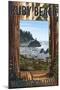 Ruby Beach and Forest - Washington Coast-Lantern Press-Mounted Art Print