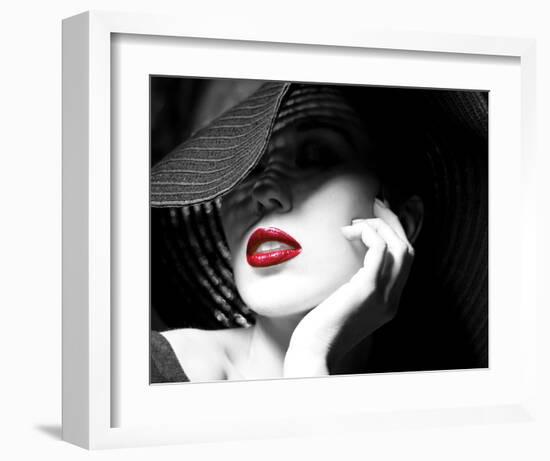 Ruby Lips II-null-Framed Art Print