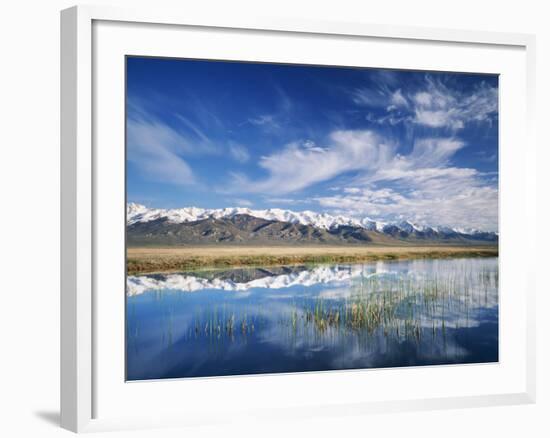 Ruby Mountains and Slough along Franklin Lake, UX Ranch, Great Basin, Nevada, USA-Scott T. Smith-Framed Photographic Print