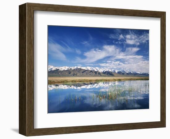 Ruby Mountains and Slough along Franklin Lake, UX Ranch, Great Basin, Nevada, USA-Scott T. Smith-Framed Photographic Print