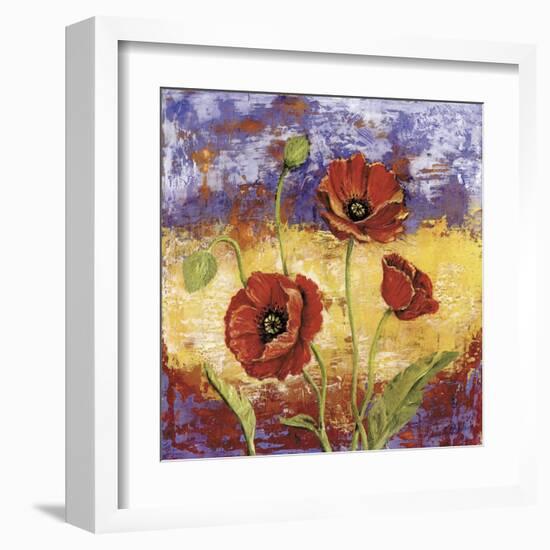 Ruby Red Poppies-Tina Chaden-Framed Art Print