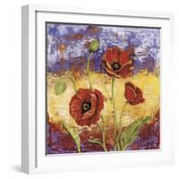 Ruby Red Poppies-Tina Chaden-Framed Art Print