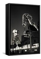 Ruby Slipper Neon Sign Lit Up at Dusk, Fremont Street, Las Vegas, Nevada, USA-null-Framed Stretched Canvas