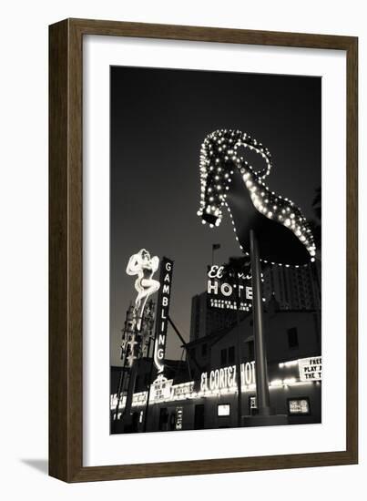 Ruby Slipper Neon Sign Lit Up at Dusk, Fremont Street, Las Vegas, Nevada, USA-null-Framed Photographic Print