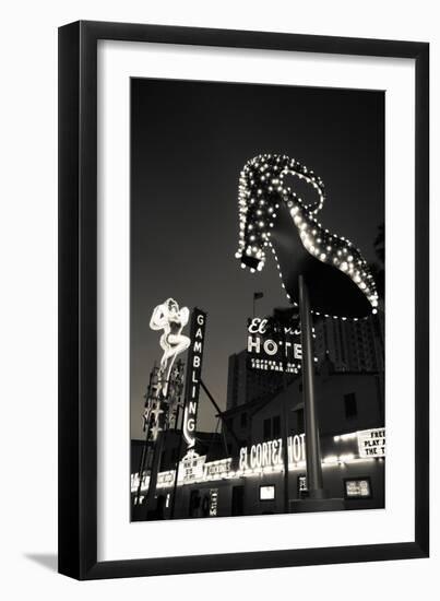 Ruby Slipper Neon Sign Lit Up at Dusk, Fremont Street, Las Vegas, Nevada, USA-null-Framed Photographic Print