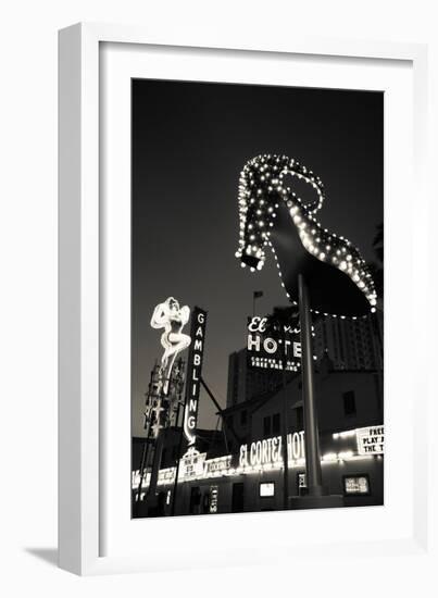 Ruby Slipper Neon Sign Lit Up at Dusk, Fremont Street, Las Vegas, Nevada, USA-null-Framed Photographic Print