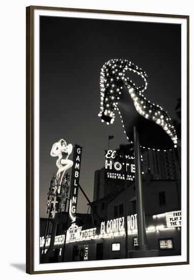 Ruby Slipper Neon Sign Lit Up at Dusk, Fremont Street, Las Vegas, Nevada, USA-null-Framed Premium Photographic Print