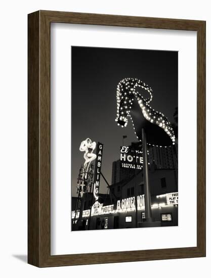 Ruby Slipper Neon Sign Lit Up at Dusk, Fremont Street, Las Vegas, Nevada, USA-null-Framed Photographic Print
