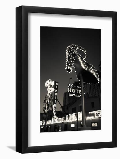 Ruby Slipper Neon Sign Lit Up at Dusk, Fremont Street, Las Vegas, Nevada, USA-null-Framed Photographic Print