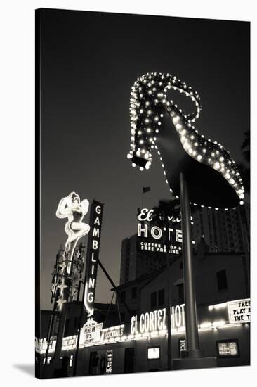 Ruby Slipper Neon Sign Lit Up at Dusk, Fremont Street, Las Vegas, Nevada, USA-null-Stretched Canvas