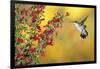 Ruby-Throated Hummingbird Female on Lady-In-Red Salvia, Shelby County, Illinois-Richard and Susan Day-Framed Photographic Print