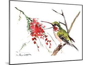 Ruby Throated Hummingbird-Suren Nersisyan-Mounted Art Print