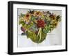 Rudbeckia with foliage in a basket, 2011-Joan Thewsey-Framed Giclee Print