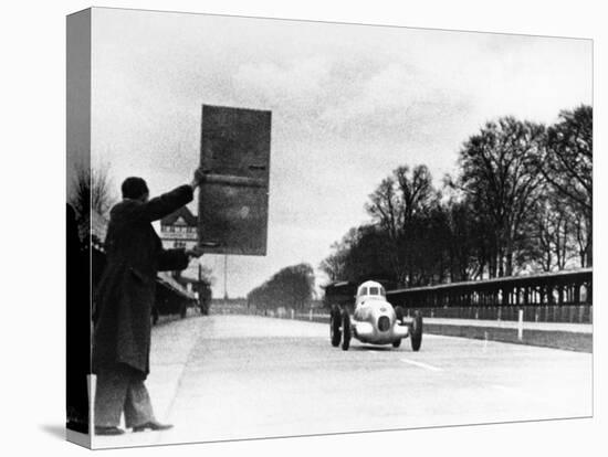 Rudolf Caracciola Driving Mercedes-Benz W25 Streamliner Car, 1934-null-Stretched Canvas