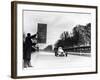 Rudolf Caracciola Driving Mercedes-Benz W25 Streamliner Car, 1934-null-Framed Photographic Print