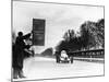 Rudolf Caracciola Driving Mercedes-Benz W25 Streamliner Car, 1934-null-Mounted Photographic Print